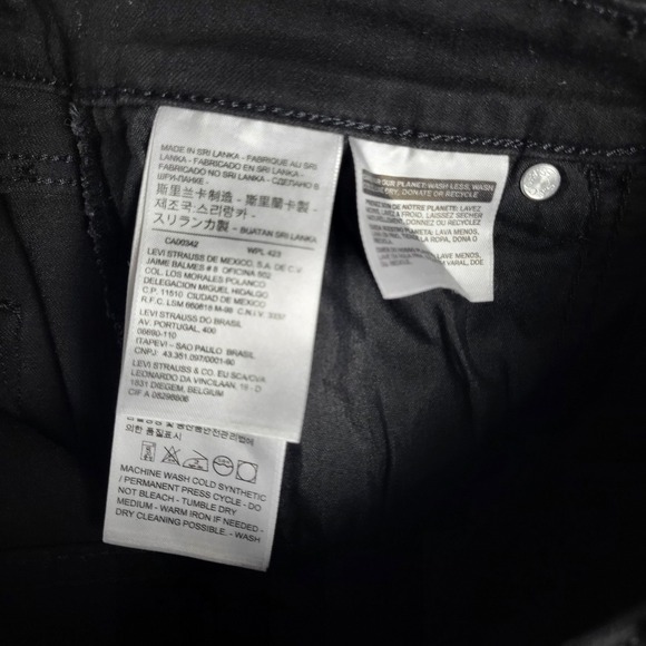 Levis Classic Mid Rise Skinny Jeans Women's 12 Black Stretchy Ankle - Picture 6 of 6